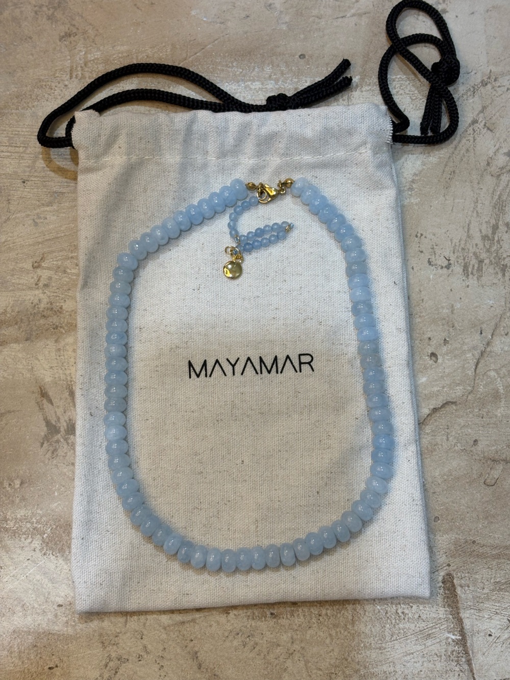 Mayamar Aquamarine Light Blue Beaded Necklace W| Beaded Extender NWT - Picture 3 of 5